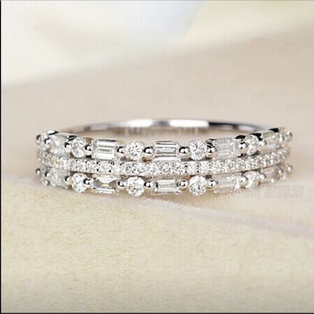 Classic Silver CZ Band